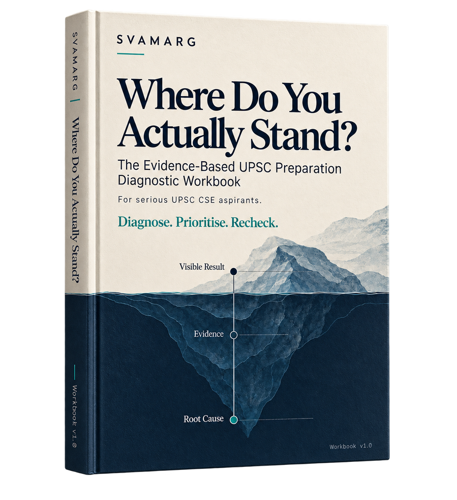 SVAMARG evidence-led UPSC preparation workbook mockup